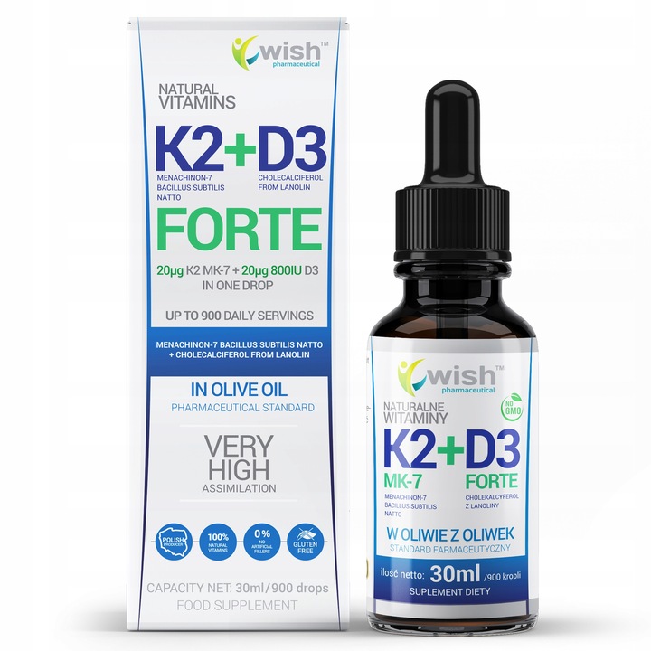 Witamina K2 MK-7 + D3 Forte w Kroplach 30ml