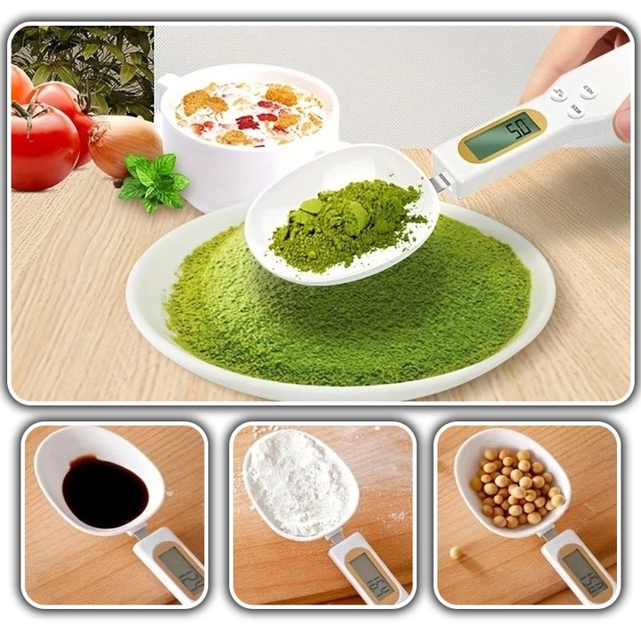 WAGA ELEKTRONICZNA KUCHENNA DO KUCHNI ŁYŻKA MIARKA Z WAGĄ