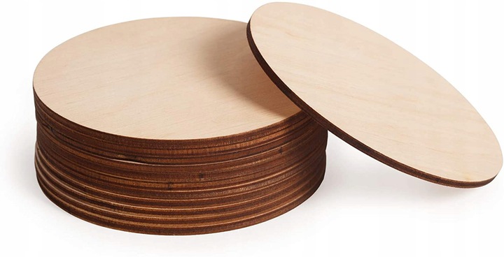 DREWNIANE KOŁO KOŁA 10x10cm ZE SKLEJKI 50szt OZDOBA PODSTAWKI EKO KÓŁKA