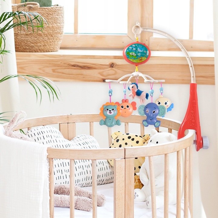 KARUZELA KARUZELKA DO ŁÓŻECZKA PROJEKTOR PILOT GRZECHOTKI 100 MELODII TIMER