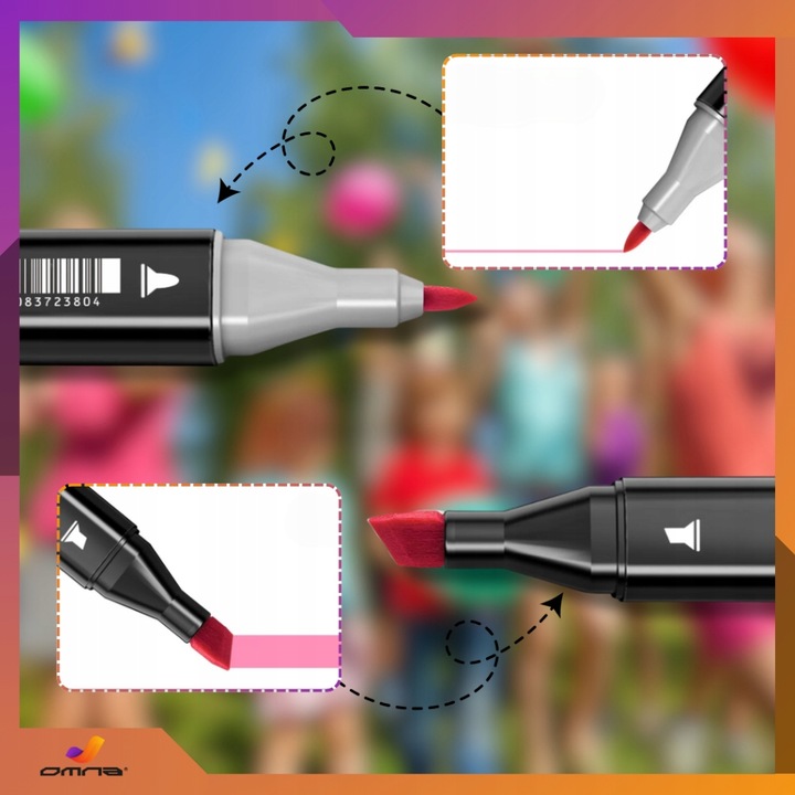 Markery alkoholowe flamastry mazaki pisaki dwustronne touch podstawka 168