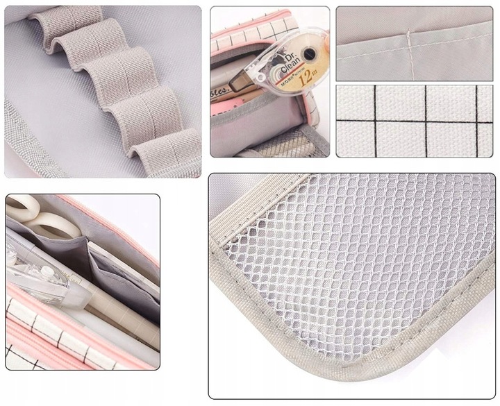 Piórnik szkolny z uchwytem różowy pojemna saszetka ZAGATTO