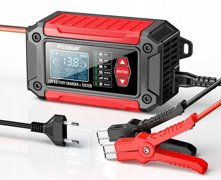 Prostownik Samochodowy do Akumulatorów 12V 6A AMG Tester Akumulatorów 2w1