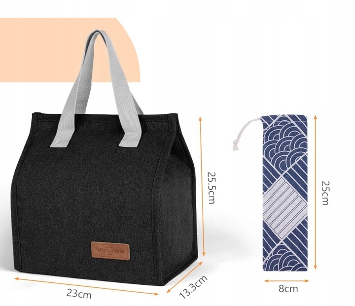 TORBA TERMICZNA NA JEDZENIE IZOLACYJNA ŚNIADANIOWA OBIAD PIKNIKOWA