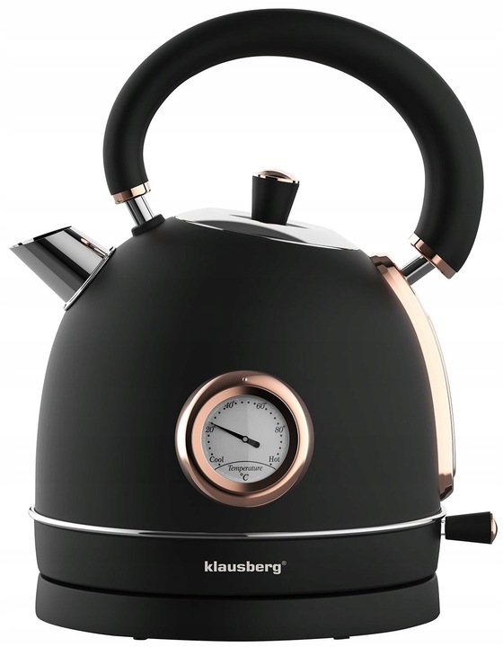 Czajnik elektryczny 1.8L z Termometrem RETRO Klausberg KB-7905 2200W Czarny