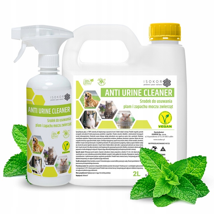 ISOKOR ANTI URINE NEUTRALIZATOR MOCZU PSA 2L+ 500ml USUWANIE ZAPACHU MOCZU