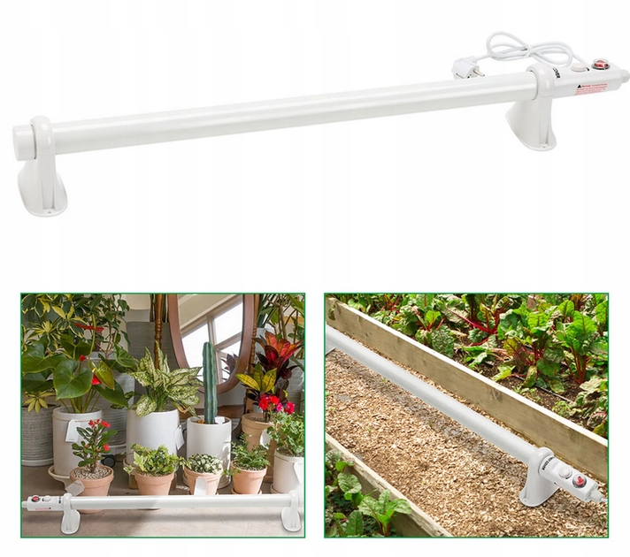 GRZEJNIK RUROWY Z TERMOSTATEM 55W, IP44, dł.50cm, łazienkowy, VF KRAKOW