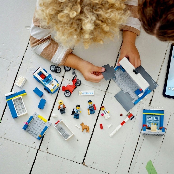 LEGO City Policja Posterunek Radiowóz Motor + Remiza Strażacka Łatwe Klocki