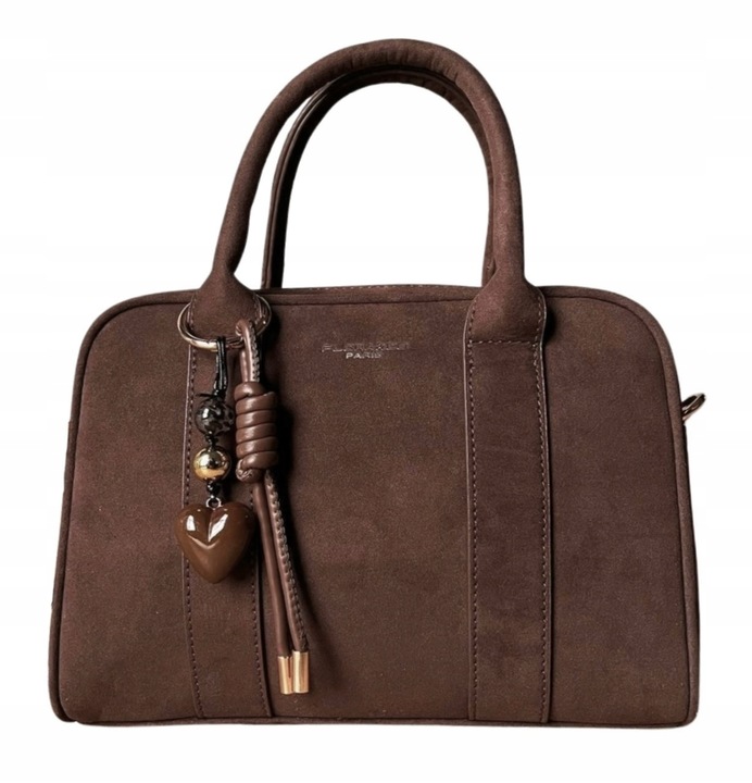 Flora&Co czekoladowa torebka zamszowa listonoszka eco skóra zamsz brąz