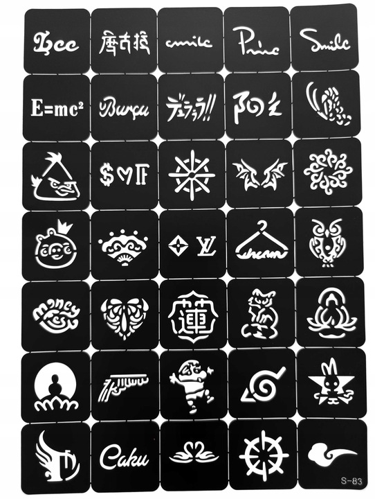 Tatuaże brokatowe SZABLONY 373 SZT KATALOG DLA DZIECI I DOROSŁYCH