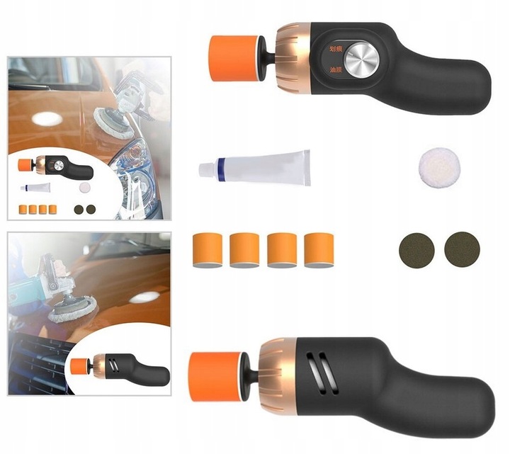 MINI POLERKA SAMOCHODOWA Maszyna Polerska 4x GĄBKA