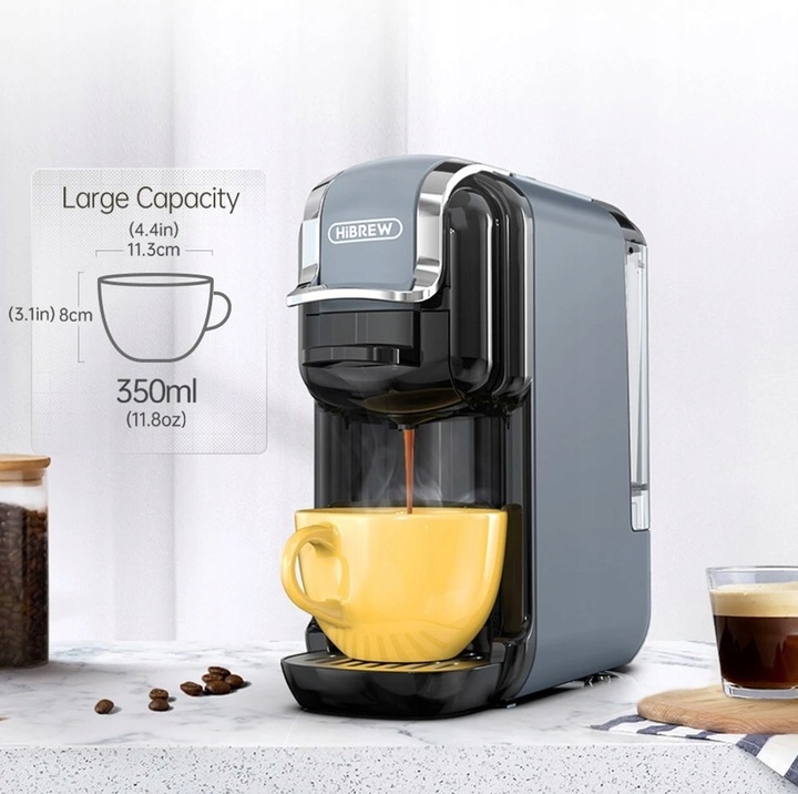 HiBREW H2B Ekspres do kawy wielokapsułkowy 5 w 1 SZARY