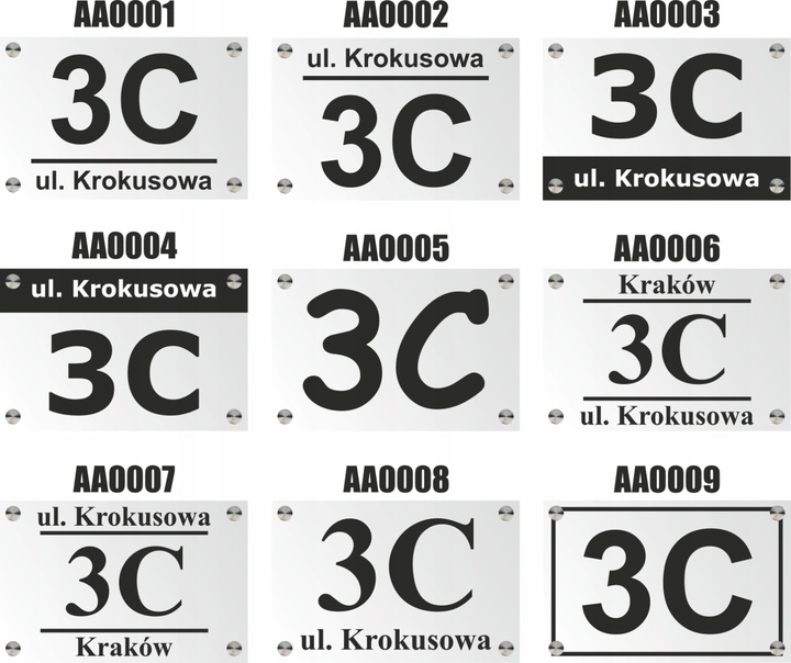 TABLICZKA ADRESOWA Z NUMEREM DOMU |TRWAŁA PLEKSA|WZORY| +DYSTANSE MONTAŻOWE