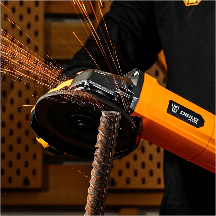 SZLIFIERKA KĄTOWA KĄTÓWKA 1100W 125MM Z REGULACJĄ OBROTÓW DEKO + 3 TARCZE