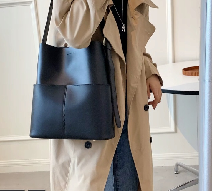 Torebka Damska CZARNA Torba na Ramię Pojemna Shopper Duża Eko Skóra Miejska