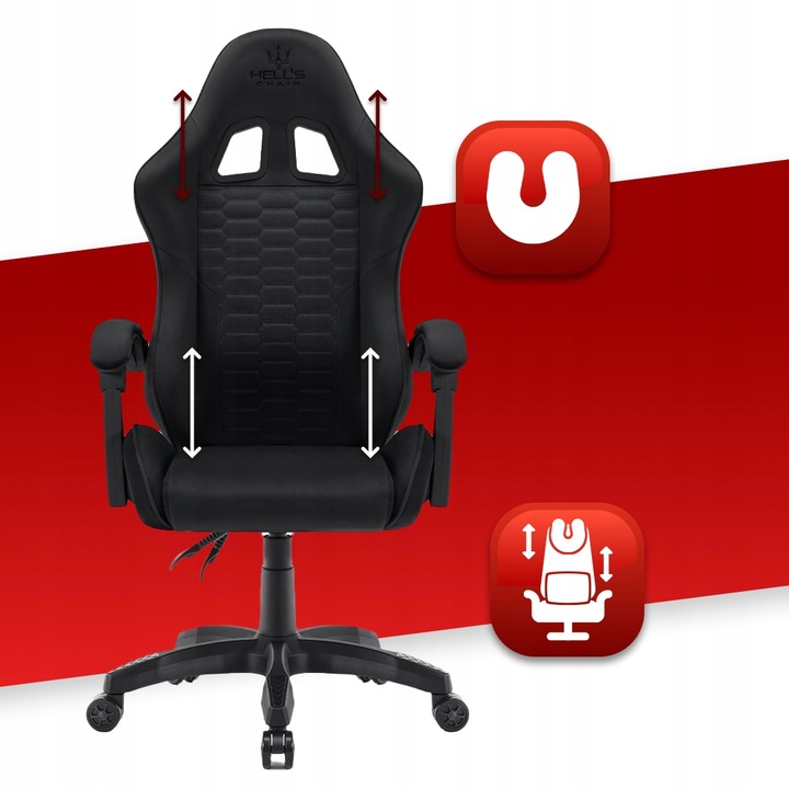 FOTEL GAMINGOWY DLA GRACZA BIUROWY HELL'S