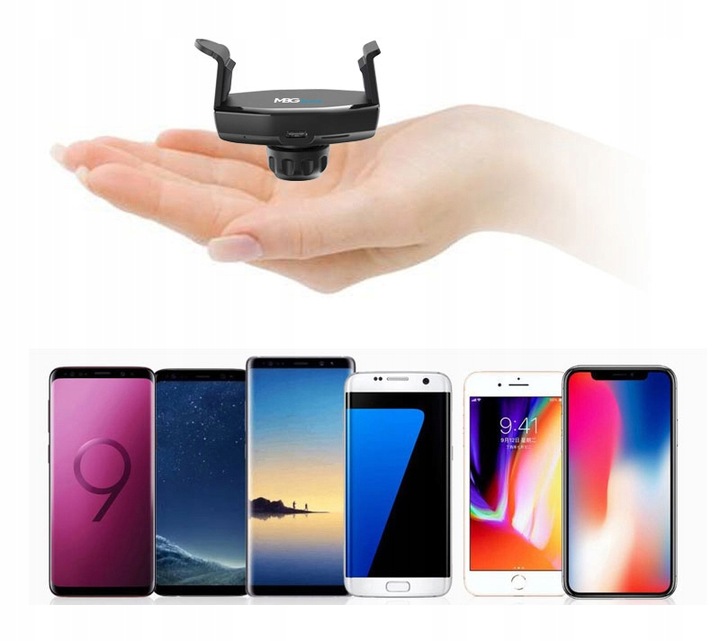 UCHWYT SAMOCHODOWY Z ŁADOWARKĄ INDUKCYJNĄ 15W QI