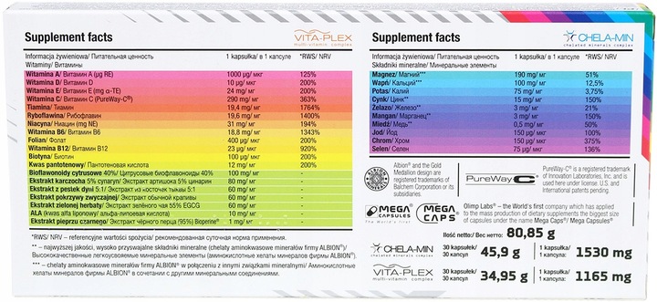 OLIMP WITAMINY VITA-MIN MULTIPLE SPORT 240k MINERAŁY MAGNEZ WITAMINA D CYNK