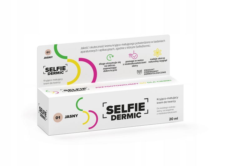 SELFIEDERMIC krem do twarzy kryjąco matujący jasny 20 ml