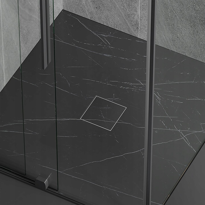 ODPŁYW LINIOWY KWADRATOWY 15x15 CM INOX OBROTOWY NISKI SYFON 360 DL07 FIX