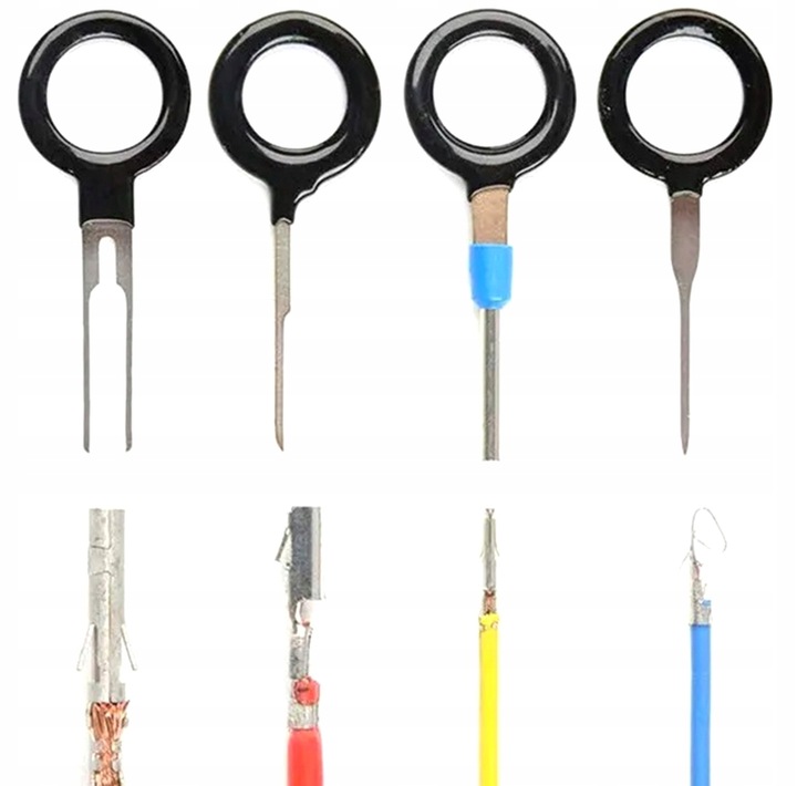 KLUCZE WYJMAKI DO DEMONTAŻU KONEKTORÓW SAMOCHODOWYCH PINÓW ZESTAW 66 AG363E