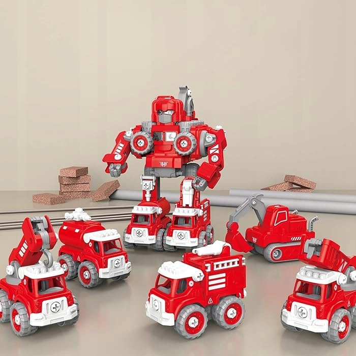 5w1 AUTO ROBOT DO SKŁADANIA ŚWIECĄCY DŻWIĘKI DLA DZIECI KOPARKA DŻWIG