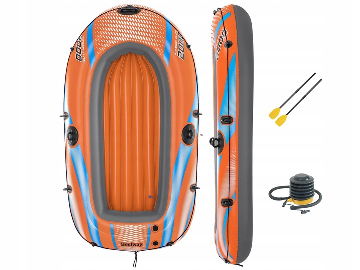 Ponton Dmuchany 2 Osobowy Kondor Elite 2000 + Pompka Wiosła Bestawy 61141