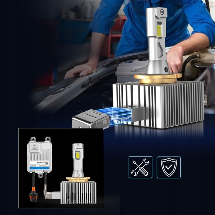 ŻARNIKI ŻARÓWKI XENON LED XSTORM R25 D3S D3R P&P CANBUS 25000LM 70W