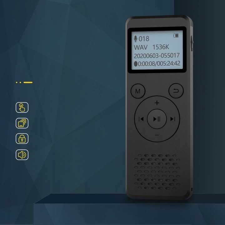 DYKTAFON Szpiegowski PODSŁUCH Dziennikarski 8GB 1536Kbps 110godzin 1.8cala