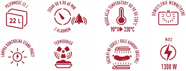Piekarnik mini elektryczny z termoobiegiem 22 l MPM MPE-14/T