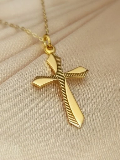 ZŁOTY KRZYŻYK ŁAŃCUSZEK 333 NA KOMUNIĘ CHRZEST