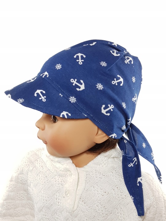 POLSKA UNIWERSALNA CZAPKA CHUSTKA CHUSTECZKA NA GŁOWĘ Z DASZKIEM 40 WZORÓW