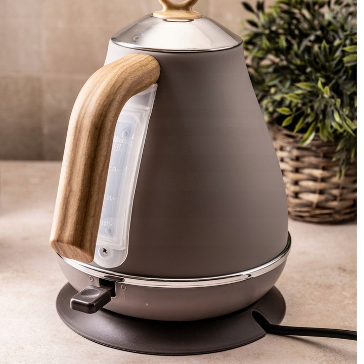 Czajnik elektryczny Bezprzewodowy OBROTOWY 1,7 L Stalowy KLAUSBERG BEŻOWY