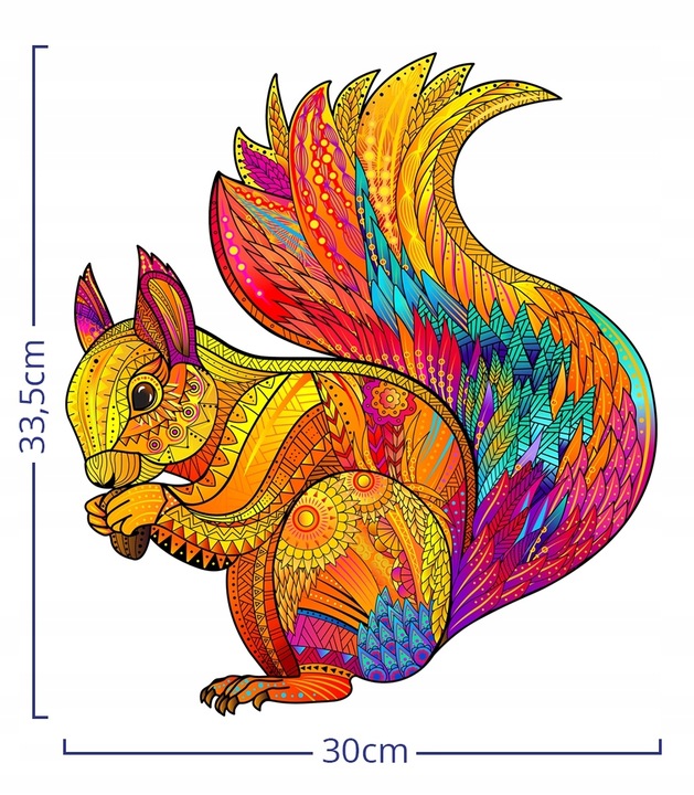 Puzzle Drewniane Premium 3D Układanka dla dorosłych Wiewiórka XL Zwierzęta