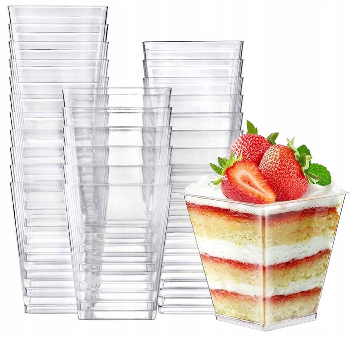 POJEMNIKI PUCHARKI DO DESERÓW PRZEKĄSEK 200ML