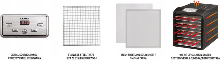 WYDAJNA SUSZARKA DO GRZYBÓW, OWOCÓW, ZIÓŁ DEHYDRATOR 9 SIT LUND