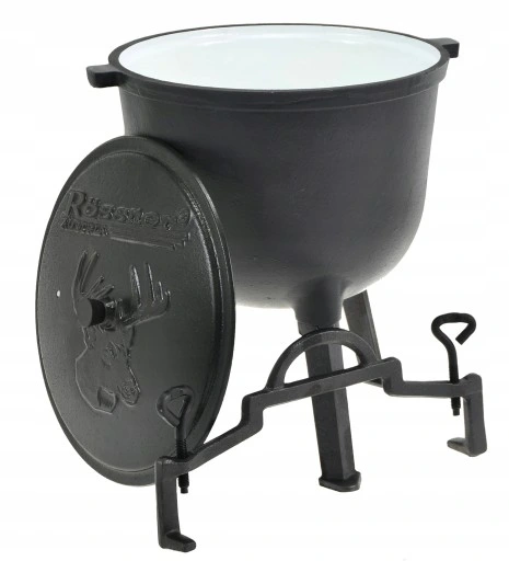 Kociołek Myśliwski 11 Lit. EMALIA Żeliwny GARNEK na OGNISKO Emaliowany