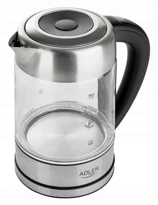 CZAJNIK ELEKTRYCZNY SZKLANY BEZPRZEWODOWY LED 1,7L REGULACJA TEMP 2200