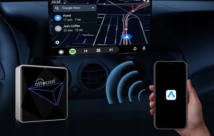 OTTOCAST A2-AIR PRO BEZPRZEWODOWY ADAPTER ANDROID AUTO WIRELESS BT 5.0 WIFI