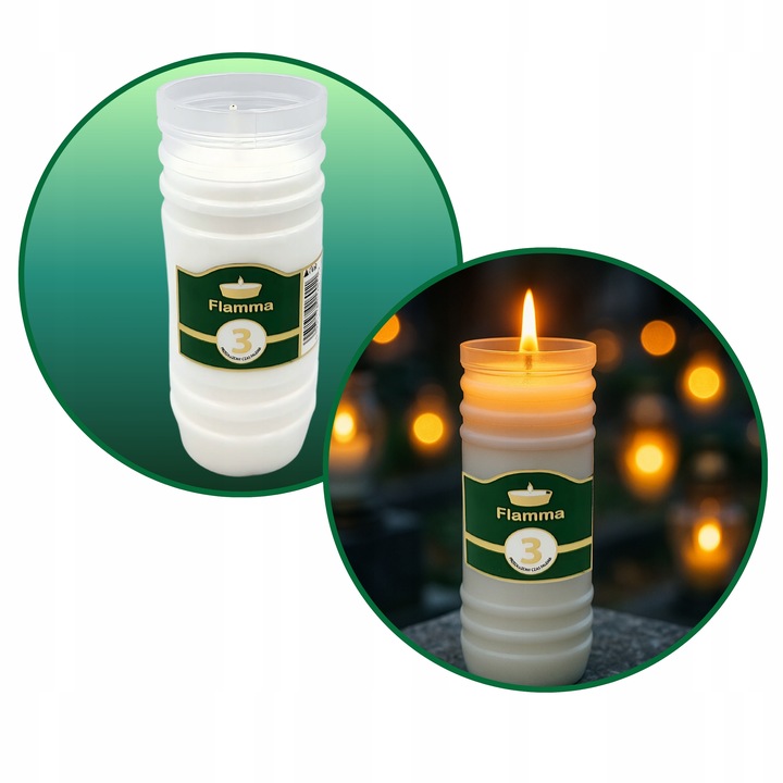 Wkłady do Zniczy Parafinowe Całoroczne Znicze 3 Dni 72 h Wersja Jesienna