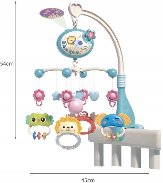 KARUZELA DO ŁÓŻECZKA PROJEKTOR GWIAZD Z PILOTEM DLA DZIECI NIEMOWLĄT TIMER