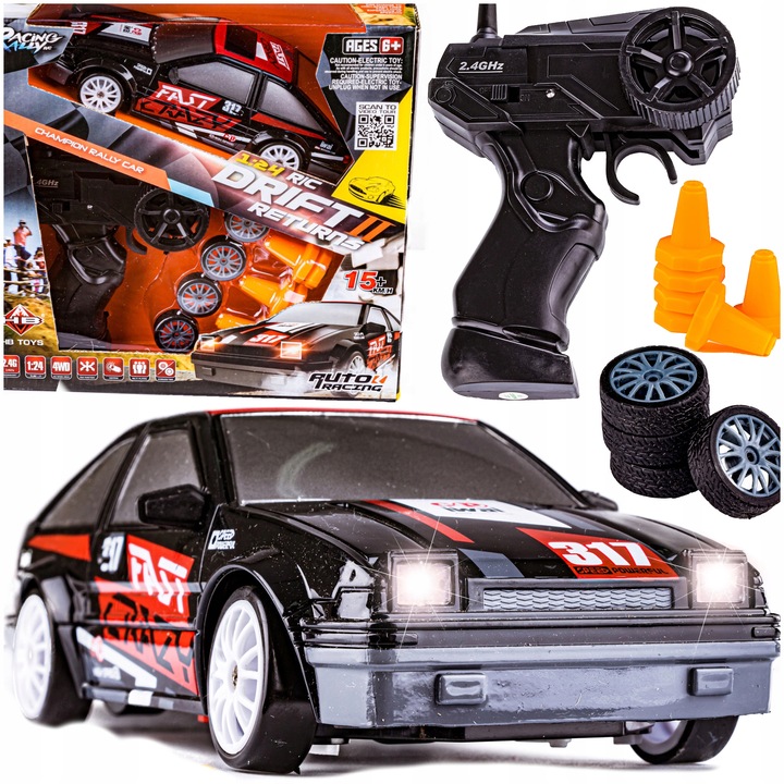 Auto na Pilota do DRIFTU Samochód ZDALNIE Sterowany 4x4 Światła Pilot RC