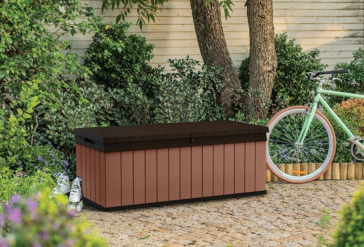 Skrzynia balkonowa ogrodowa DARWIN BOX pojemna 380L Brąz na balkon