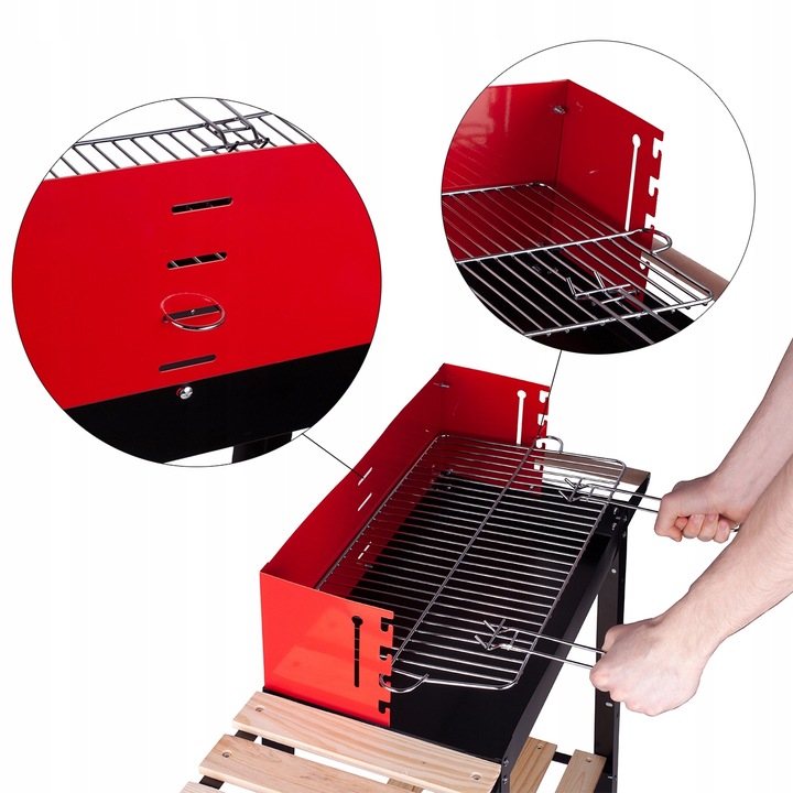 GRILL OGRODOWY WĘGLOWY PRZENOŚNY RUSZT KÓŁKA