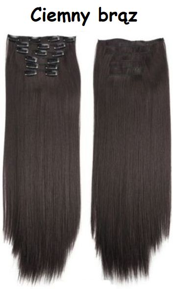 KOLORY różne CLIP IN 6 taśm doczepiane włosy pasemka 60cm jak NATURALNE