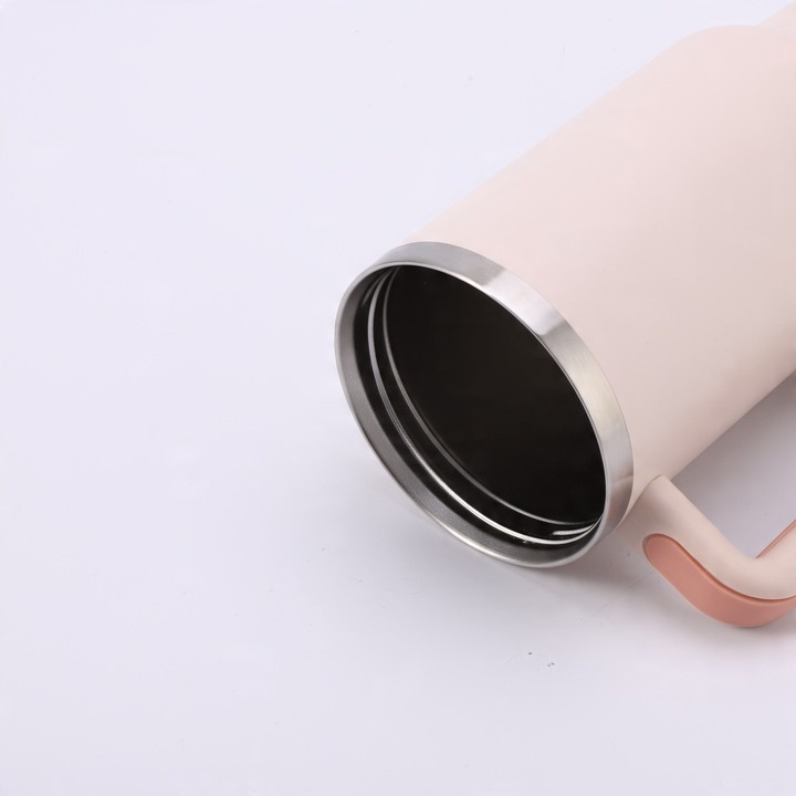 KUBEK TERMICZNY ZE SŁOMKĄ 1200ML RÓŻOWY TERMOS Z UCHWYTEM