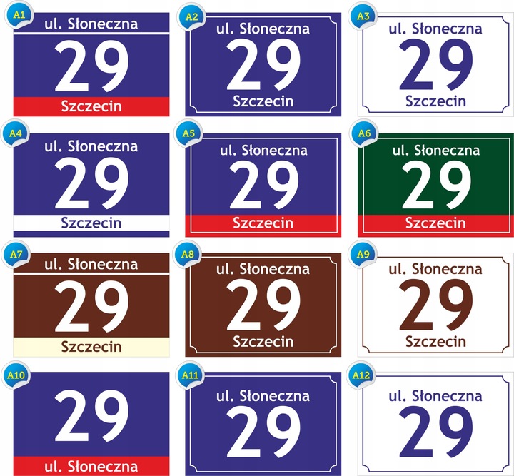 Tablica tabliczka adresowa z numerem domu 40X30cm - Kreator zaprojektuj sam
