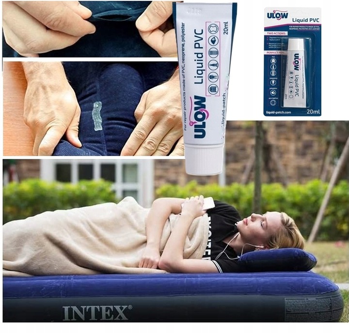 Klej Łatka w Płynie do Basenu Materaca Pontonu Plandeki Klej PVC do WELURU