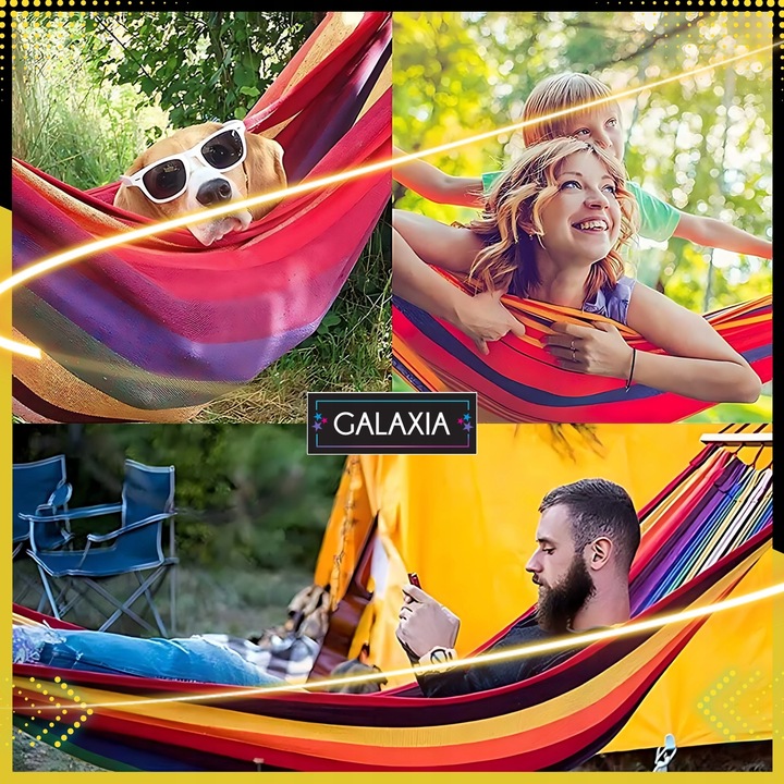 HAMAK ZE STELAŻEM Stelaż do hamaka STOJAK NA HAMAK OGRODOWY DWUOSOBOWY XXL