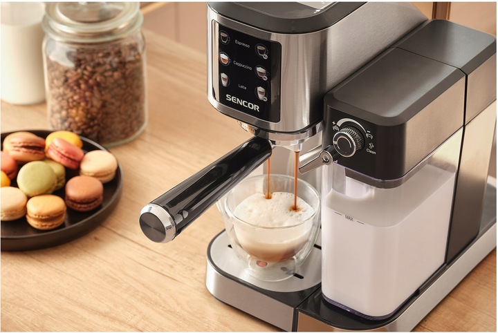 Automatyczny Kolbowy ekspres ciśnieniowy Sencor SES4910SS 1350W 20bar stal